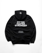 black hoodie on white background