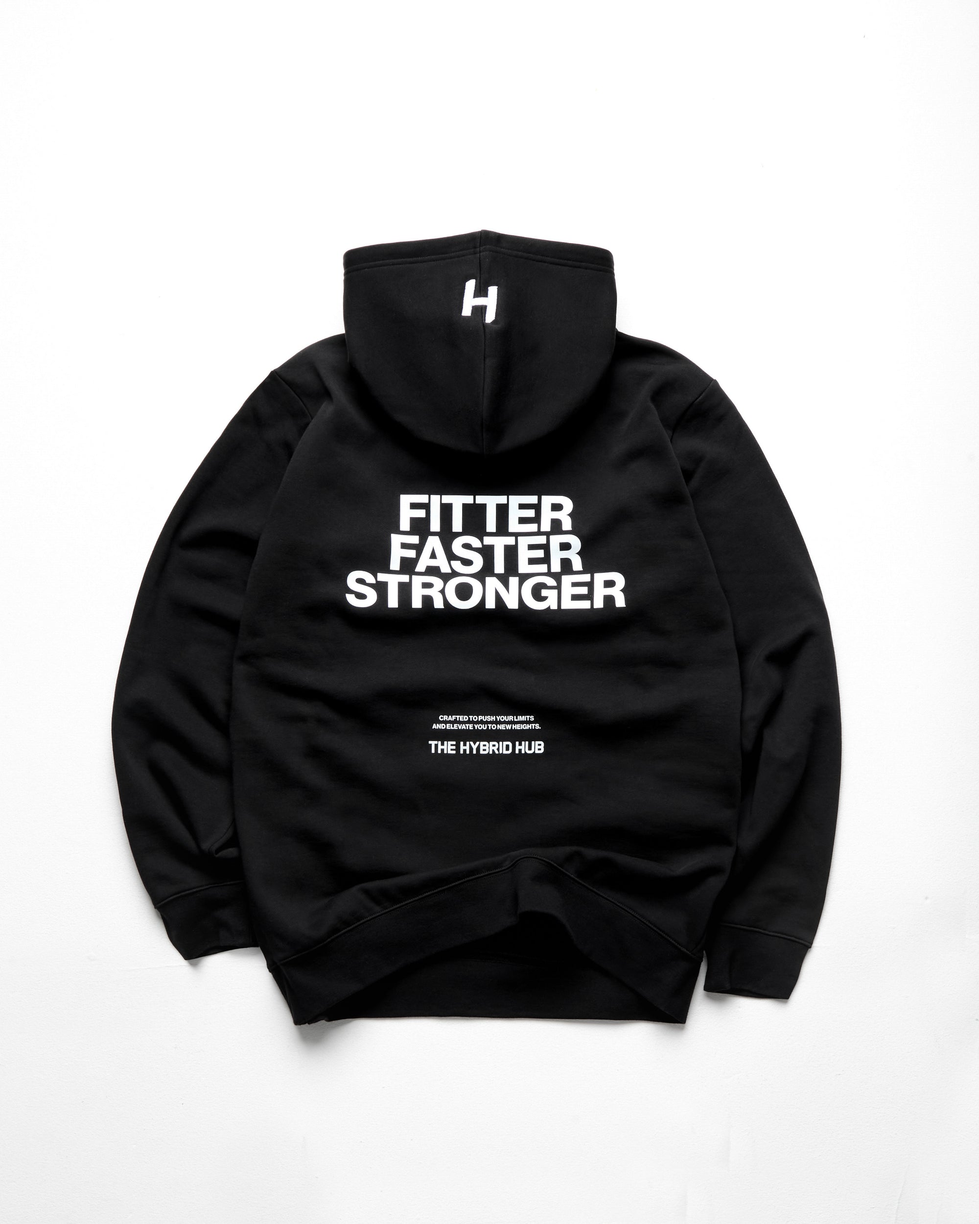 black hoodie on white background