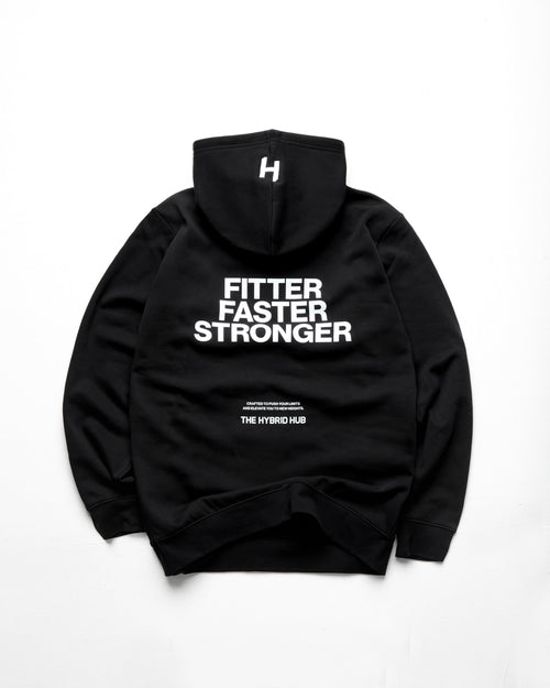 black hoodie on white background